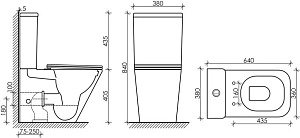 Бачок для унитаза Ceramica Nova CUBIC CN1803-T
