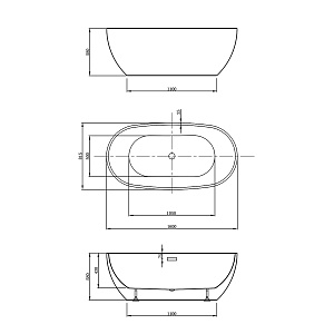 Ванна Vincea VBT-408-1600 160х82 отдельностоящая овальная