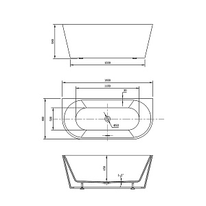 Ванна Vincea VBT-421-1800 180х80 отдельностоящая овальная