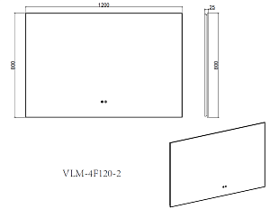 Зеркало с подсветкой Vincea VLM-4F120GM-2 120x80 с антизапотеванием