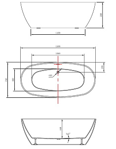 Ванна Vincea VBT-405-1500 150х75 отдельностоящая овальная
