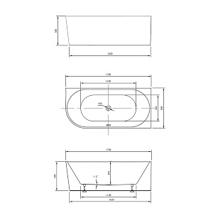 Ванна Vincea VBT-402-1700R 170х80 пристенная овальная